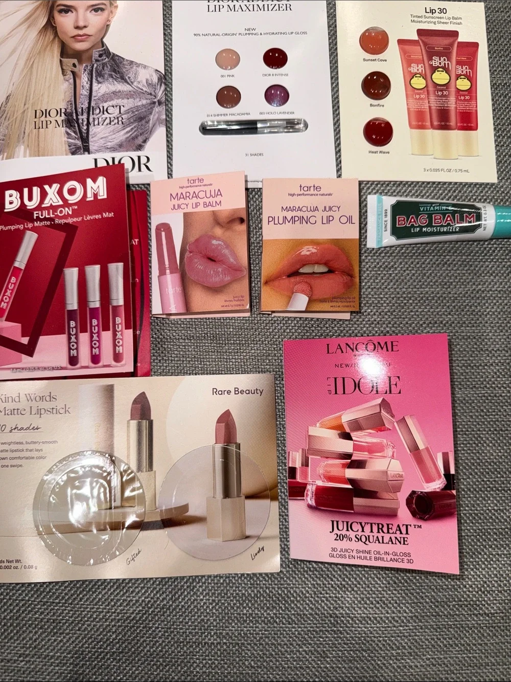 10 pc mixed variety makeup designer lip samples travel size